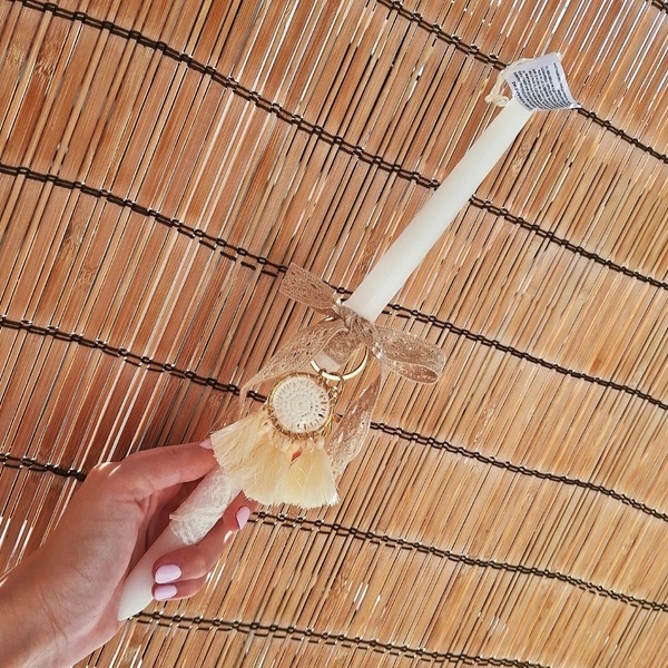 Boho λαμπάδα με μπρελόκ - κορίτσι, λαμπάδες
