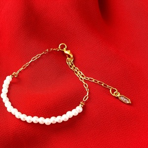 Half and Half Bracelet - επιχρυσωμένα, ατσάλι, χεριού, αυξομειούμενα, φθηνά