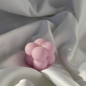 Σετ 2τμχ Bubblegum Χειροποίητο Κερί Mini Cube Ροζ - αρωματικά κεριά