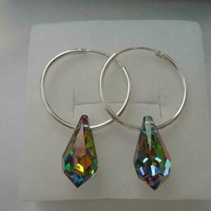 Σκουλαρίκια Swarovski Teardrop Vitrail Medium - ασήμι 925, swarovski, δάκρυ, κρίκοι, κοσμήματα - 5