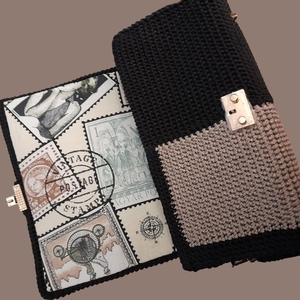 Half: πλεκτή τσάντα ώμου clutch all day 19cm-10cm-25cm - νήμα, clutch, ώμου, all day, πλεκτές τσάντες - 3