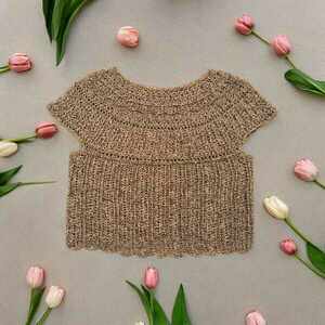 Mπλούζα Dahlia - βαμβάκι, πλεκτό, ακρυλικό, crop top - 4