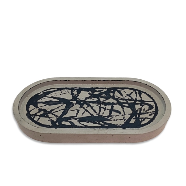 Tσιμεντένιος οβάλ δίσκος 1.6 X 9.5 X 18.2 //ozara P 02 - design, τσιμέντο, είδη σερβιρίσματος, πιατάκια & δίσκοι