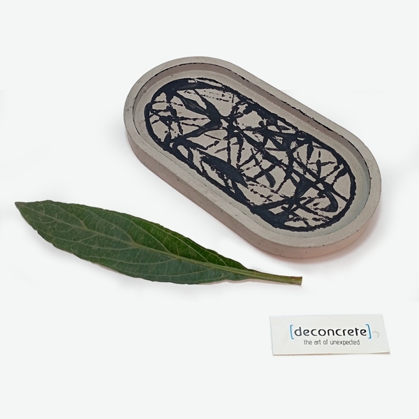 Tσιμεντένιος οβάλ δίσκος 1.6 X 9.5 X 18.2 //ozara P 02 - design, τσιμέντο, είδη σερβιρίσματος, πιατάκια & δίσκοι - 4