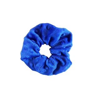 Μπλε scrunchie σε Minky - Βελουτέ ύφασμα - ύφασμα, για τα μαλλιά, δώρα για γυναίκες, λαστιχάκια μαλλιών