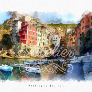 “Cinque Terre” ψηφιακή ζωγραφική - πίνακες & κάδρα