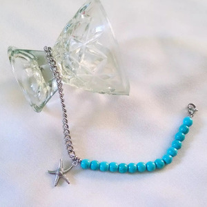 Βραχιόλι για το χέρι από ατσάλινη αλυσίδα και χάντρες χαολιτη Βραχιόλι για το χέρι από ατσάλινη αλυσίδα και χάντρες χαολιτη - ημιπολύτιμες πέτρες, ατσάλι, boho, σταθερά, χεριού - 3