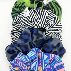 Zig zag beachy regular scrunchie - ύφασμα, για τα μαλλιά, λαστιχάκια μαλλιών - 3