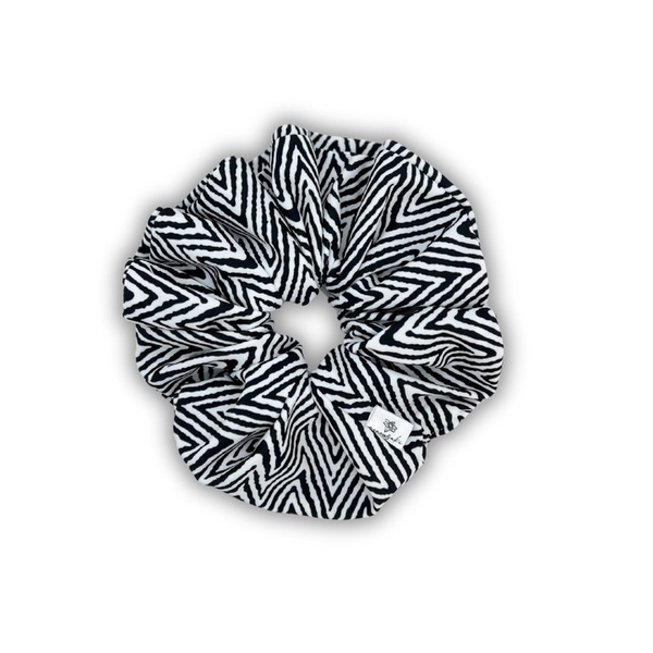 Zig zag beachy XL scrunchie - ύφασμα, για τα μαλλιά, λαστιχάκια μαλλιών