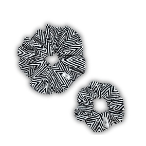 Zig zag beachy XL scrunchie - ύφασμα, για τα μαλλιά, λαστιχάκια μαλλιών - 2