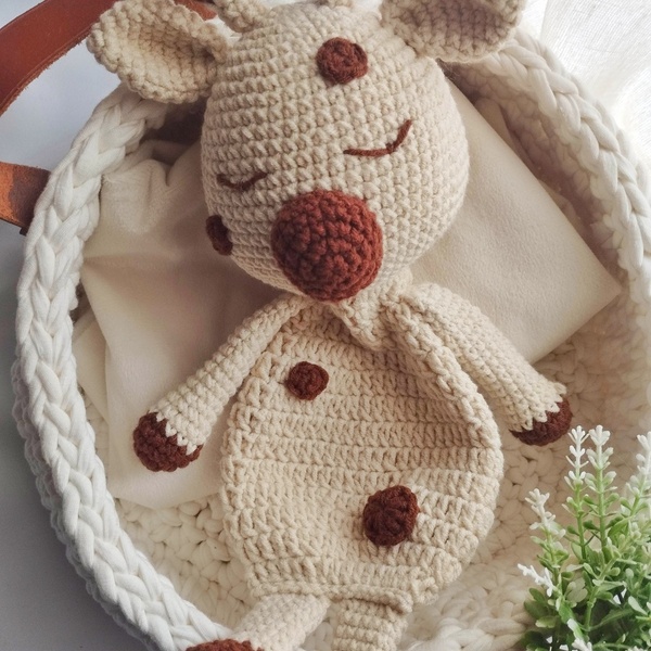 Πλεκτό Πανάκι ΑγκαλιάςΚκαμηλοπάρδαλη - κορίτσι, αγόρι, δώρο, βρεφικά - 2