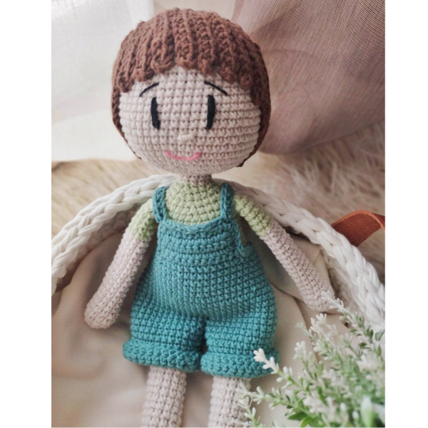 Πλεκτή κούκλα αγόρι - αγόρι, δώρο, λούτρινα, amigurumi, δώρα για μωρά - 3