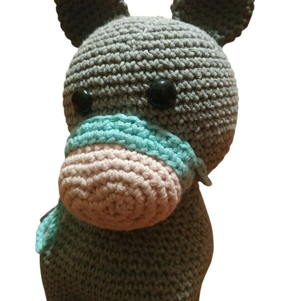 ΠΛΕΚΤΟΣ ΓΑΙΔΑΡΟΣ ΜΕ ΧΑΛΙΝΑΡΙ - κορίτσι, αγόρι, λούτρινα - 2