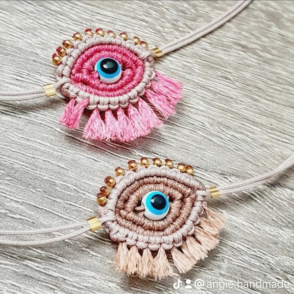 Boho ματάκι μακραμέ - κορδόνια, μάτι, boho, χεριού, φθηνά - 2
