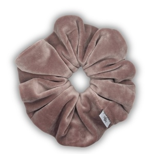 Dusty pink velvet XL scrunchie - ύφασμα, για τα μαλλιά, λαστιχάκια μαλλιών