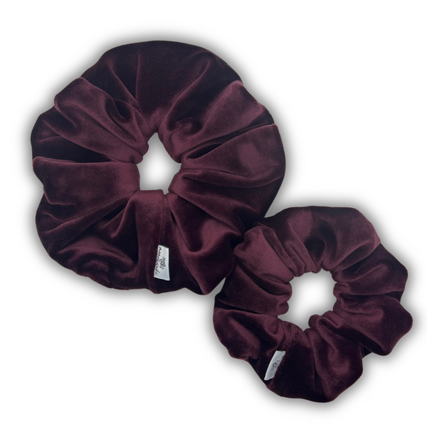 Bordeaux velvet XL scrunchie - ύφασμα, για τα μαλλιά, λαστιχάκια μαλλιών - 4