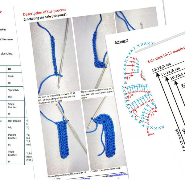 PATTERN Crochet Baby sandals/ Step by step instruction 68 photos Patterns Schems/English version/Summer Cotton Crochet Shoes Sandals Booties - crochet, βελονάκι, DIY - 2
