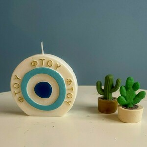 ΓΟΥΡΙ ΚΕΡΙ "ΤΟ ΜΑΤΙ ΦΤΟΥ" - αρωματικά κεριά, κεριά & κηροπήγια, οικονομικα γουρια, vegan κεριά - 4