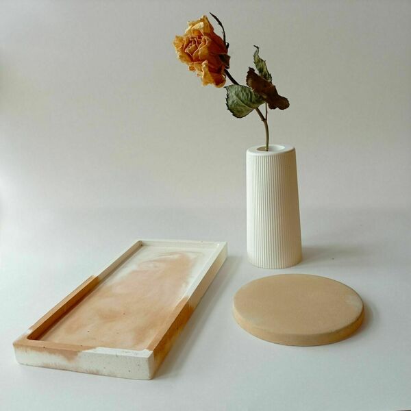 Tσιμεντένιος δίσκος 1.5 X 9.0 X 17.5 //sara M 01 - design, τσιμέντο, σκυρόδεμα, πιατάκια & δίσκοι - 5