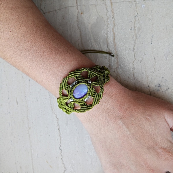 Macrame Boho Bracelet Corinna - ημιπολύτιμες πέτρες, μακραμέ, κορδόνια, boho, αυξομειούμενα