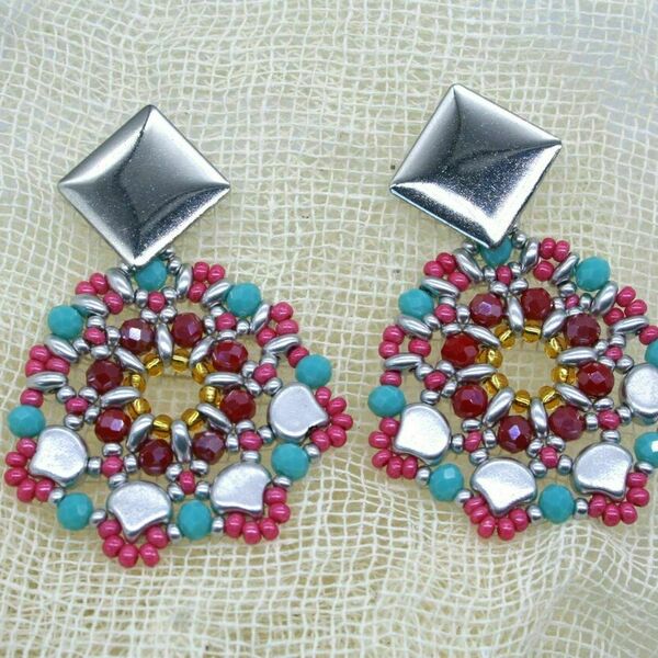 S151 - γυαλί, χάντρες, ατσάλι, μεγάλα, καρφάκι - 2