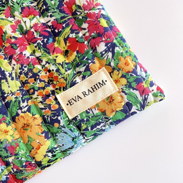 Καπιτονέ χειροποίητο τσαντάκι colorful field - ύφασμα, φλοράλ, all day, χειρός - 5