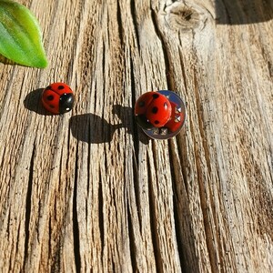 Ladybug Pin | Χειροποίητη Καρφίτσα από Πηλό - πηλός, πασχαλίτσα, minimal - 3