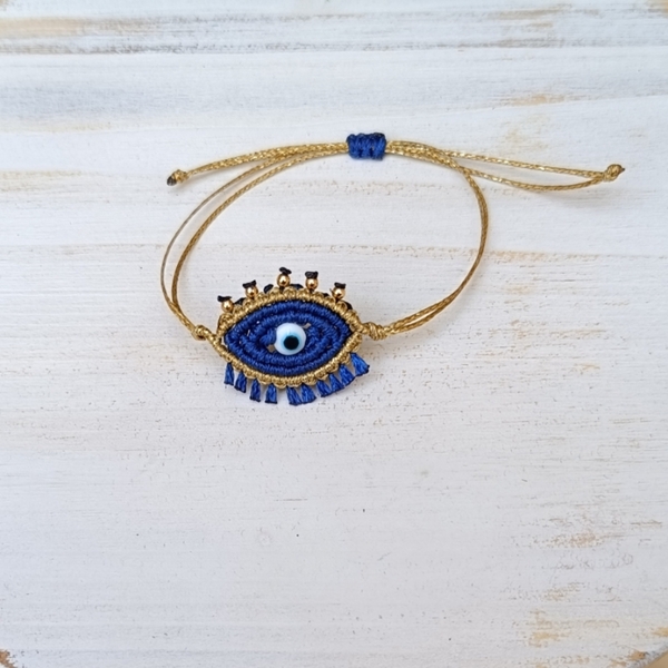 Macrame boho ματάκι βραχιόλι - κορδόνια, μάτι, boho, χεριού, αυξομειούμενα