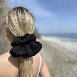 Crinkle XL scrunchie - ύφασμα, για τα μαλλιά, λαστιχάκια μαλλιών - 5