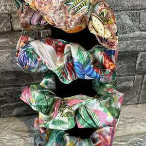 Scrunchie pattern boho ροζ - ύφασμα, λαστιχάκια μαλλιών - 3