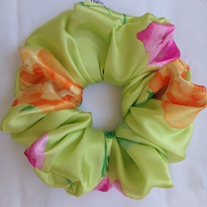 Σκραντσι/Scrunchie XL LIME - ύφασμα, λαστιχάκια μαλλιών