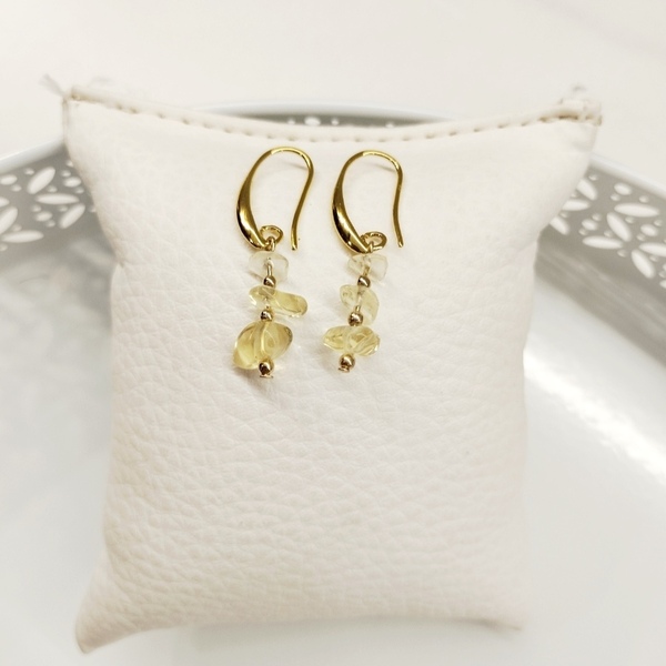 Σκουλαρίκια "Pick Me" - Κιτρίνη - ημιπολύτιμες πέτρες, μικρά, ατσάλι, ζώδια, γάντζος