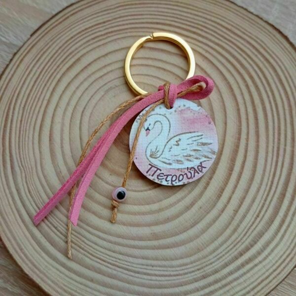 Μαρτυρικά βάπτισης μπρελόκ με εκτύπωση, σουέτ κορδόνι και ματάκι, σετ 10 τμχ - σταυρός, μαρτυρικά, βάπτισης - 3