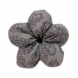 Daisy Puffy Scrunchie - ύφασμα, χειροποίητα, λαστιχάκια μαλλιών - 2