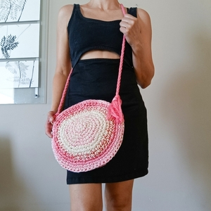 Πλεκτή τσάντα boho "Tiana" - νήμα, ώμου, χιαστί, all day, πλεκτές τσάντες - 2