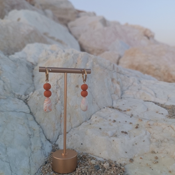 Sienna Drop Set - πηλός, ατσάλι, σετ κοσμημάτων - 3