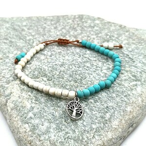 Βραχιόλι BOHO minimal-Tree of life - ημιπολύτιμες πέτρες, κορδόνια, χάντρες, boho, αυξομειούμενα