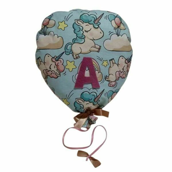 Σετ Δώρου 5 τεμ.-2 Μαξιλάρια, ένα Κρεμαστό Διακοσμητικό Μπαλόνι, σακίδιο & Ματάκι-φυλακτό - κορίτσι, μονόκερος, μαξιλάρια, προσωποποιημένα - 5