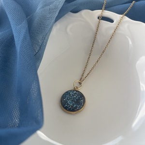Eyesing | Handmade stainless steel necklace with resin - ρητίνη, κοντά, ατσάλι, φθηνά - 3