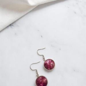 Σκουλαρίκια με plexi glass, κρεμαστά Purple fuscia plexi glass earrings - plexi glass, κρεμαστά, γάντζος - 3