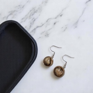 Σκουλαρίκια με plexi glass, κρεμαστά Light brown plexi glass earrings - plexi glass, κρεμαστά, γάντζος - 2