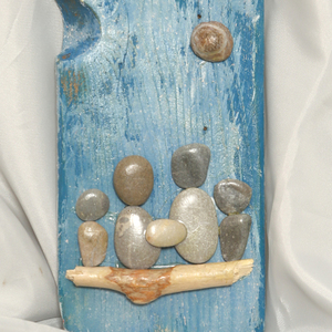 οικογενεια - ξύλο, πέτρα, διακοσμητικά