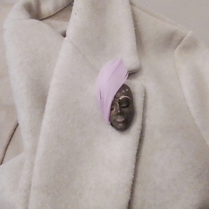 Venetian masks-lapel pin - ύφασμα, πέτρα, πηλός, γύψος - 4