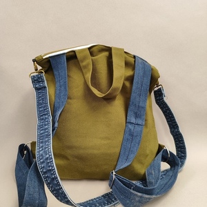 Handmade tote/backpack - ύφασμα, ώμου, πλάτης, μεγάλες, all day - 3