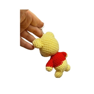 Χειροποίητη πλεκτή plushie μινιατούρα μπομπονιέρα μπρελόκ 14εκατοστά αρκουδάκι Χειροποίητη πλεκτή plushie μινιατούρα μπομπονιέρα μπρελόκ 14εκατοστά αρκουδάκι - βαμβακερό νήμα, amigurumi, βάπτισης, σπιτιού - 2