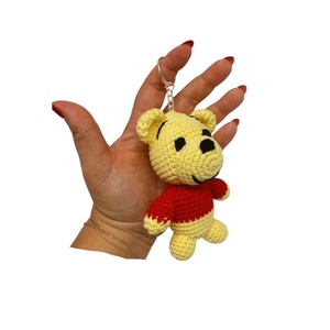 Χειροποίητη πλεκτή plushie μινιατούρα μπομπονιέρα μπρελόκ 14εκατοστά αρκουδάκι Χειροποίητη πλεκτή plushie μινιατούρα μπομπονιέρα μπρελόκ 14εκατοστά αρκουδάκι - βαμβακερό νήμα, amigurumi, βάπτισης, σπιτιού - 3