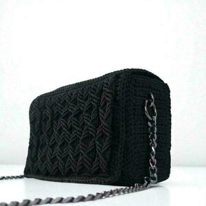 Πλεκτή Τσάντα Macrame Λεπτομέρειες - νήμα, ώμου, χιαστί, all day, πλεκτές τσάντες - 2