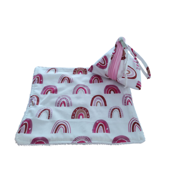 Σετ παιδικό σουπλα φαγητού,( Ουράνιο τόξο). Πορτοφόλι , τρίγωνο. - κορίτσι, σουπλά - 5