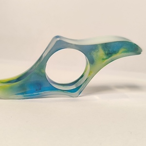 Ocean Breeze Resin Book Page Holder – Μπλε-Πράσινο Χειροποίητο - μπλε, ρητίνη, σελιδοδείκτες - 2