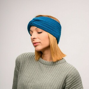 Στριφτή κορδέλα πετρόλ - νήμα, headbands - 3